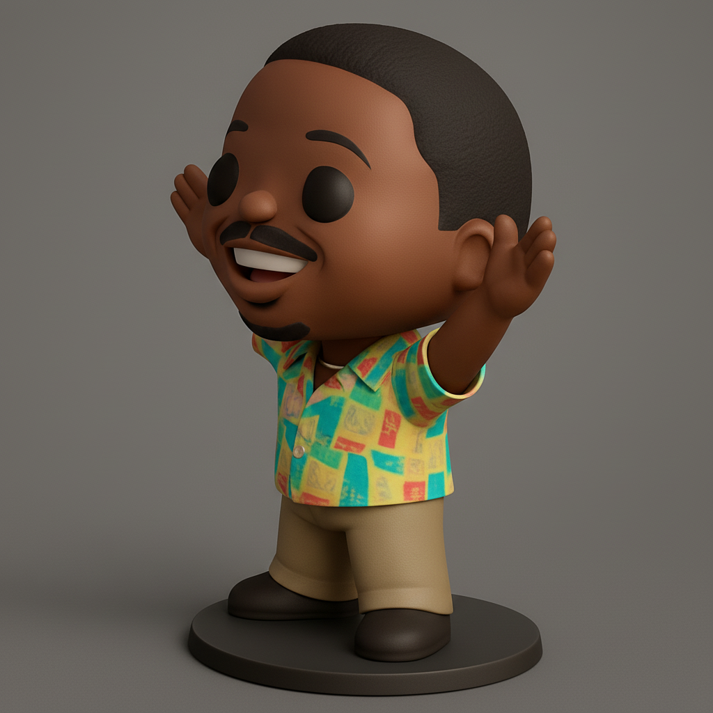 face anatomy 3d model-create 3d face model from photo_Cheerful Pop-Style Collectible Figure - Vibrant Shirt!