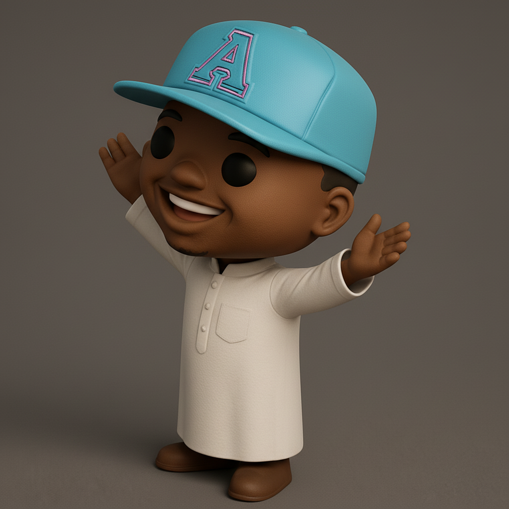 face anatomy 3d model-create 3d face model from photo_Smiling 'A' Cap Figurine - Spread Positivity!