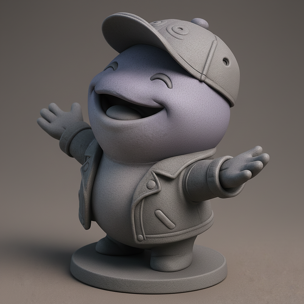 face anatomy 3d model-create 3d face model from photo_Joyful Welcoming Buddy Figurine