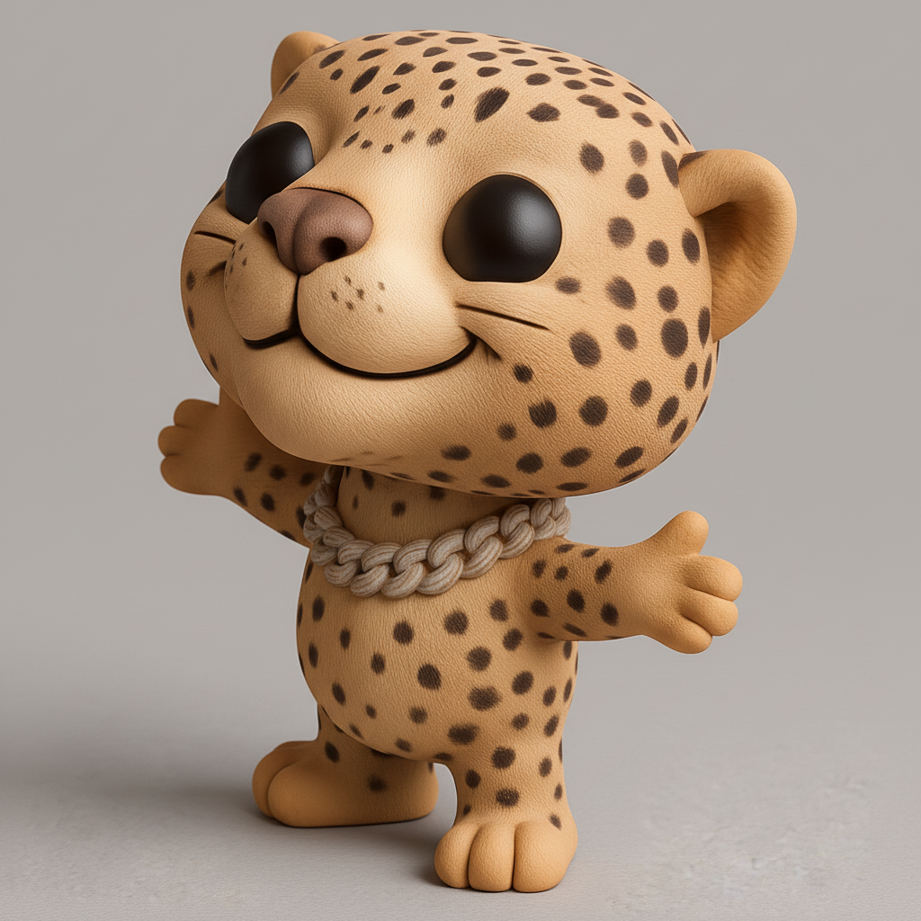 face anatomy 3d model-create 3d face model from photo_Smiling Cheetah Buddy: Your Huggable 3D Print!