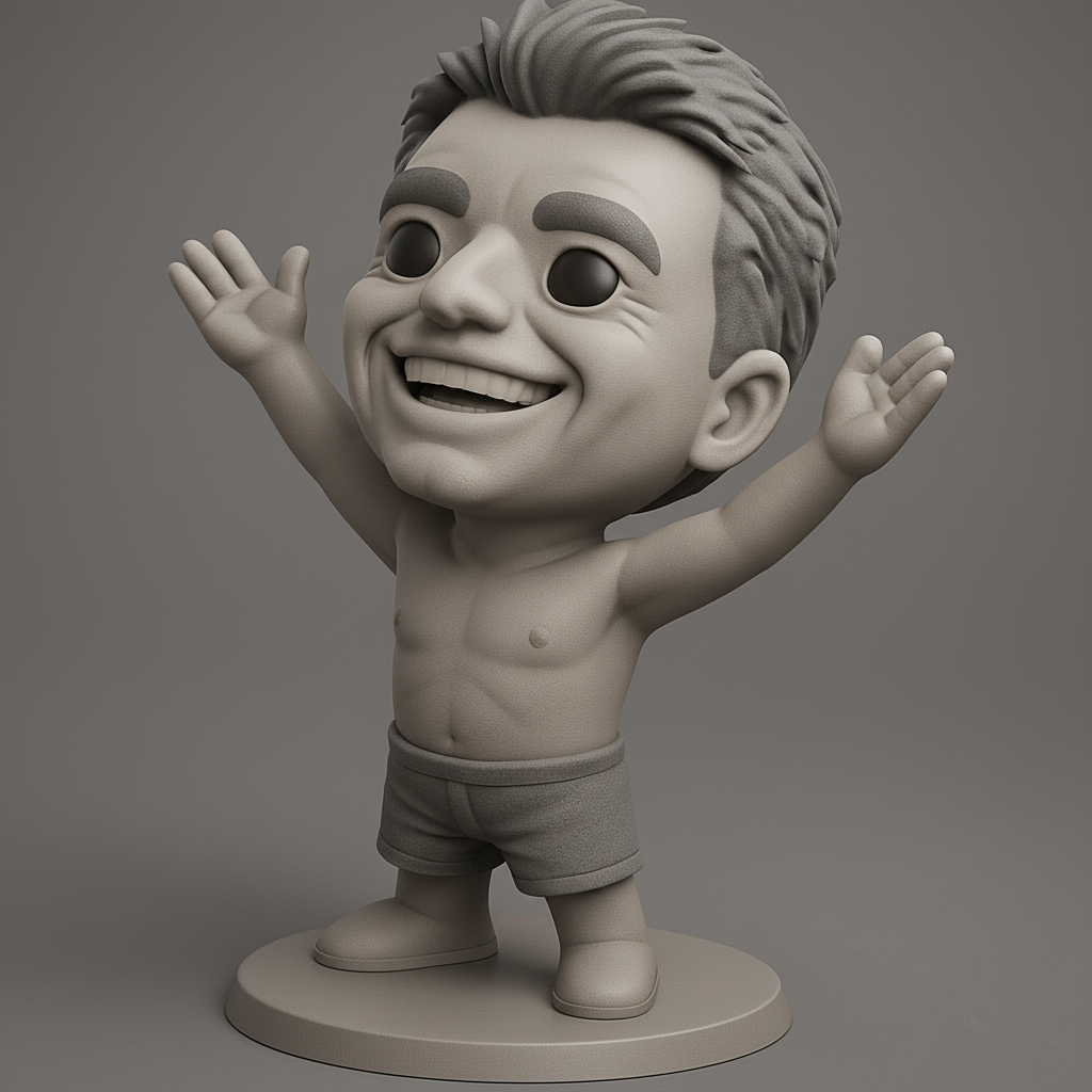 face to 3d model ai-3D portrait printing from photo_Smiling Chibi Figure: Bring Joy to Your Space!