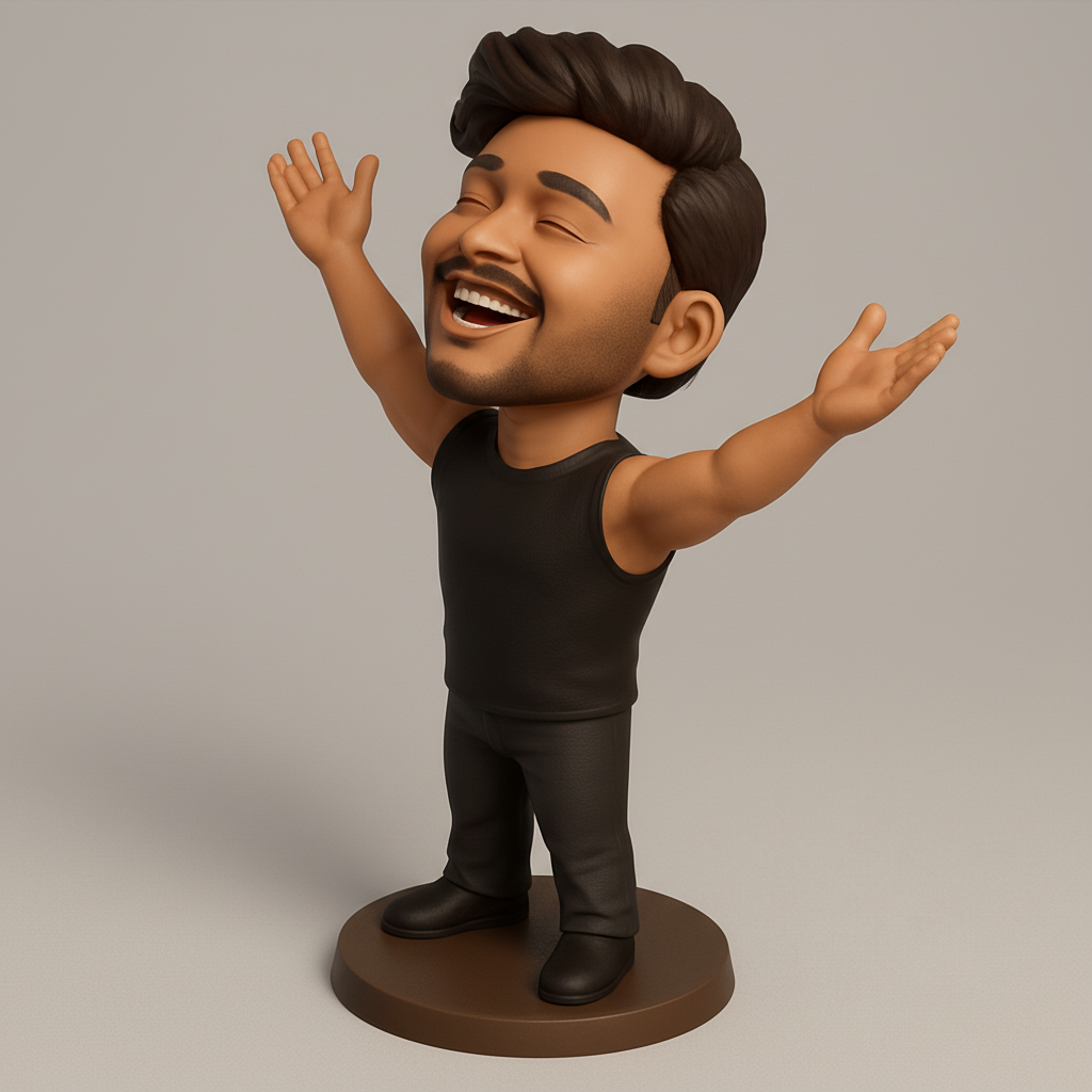 face to 3d model ai-3D portrait printing from photo_Uplifting Smile Figurine: Celebrate Joy & Positive Vibes