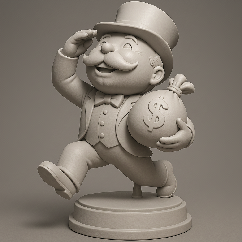 face anatomy 3d model-create 3d face model from photo_Cheerful Moneybag Gentleman Figurine