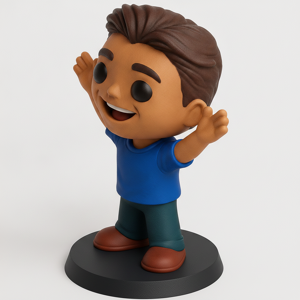 face anatomy 3d model-create 3d face model from photo_Cheerful Waving Figure: Print Your Own Happy Companion!
