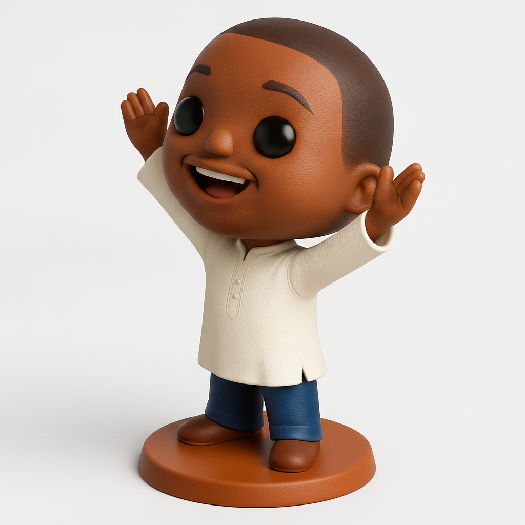 face to 3d model ai-3D portrait printing from photo_Welcoming Smile Character Figurine - Joyful Decor