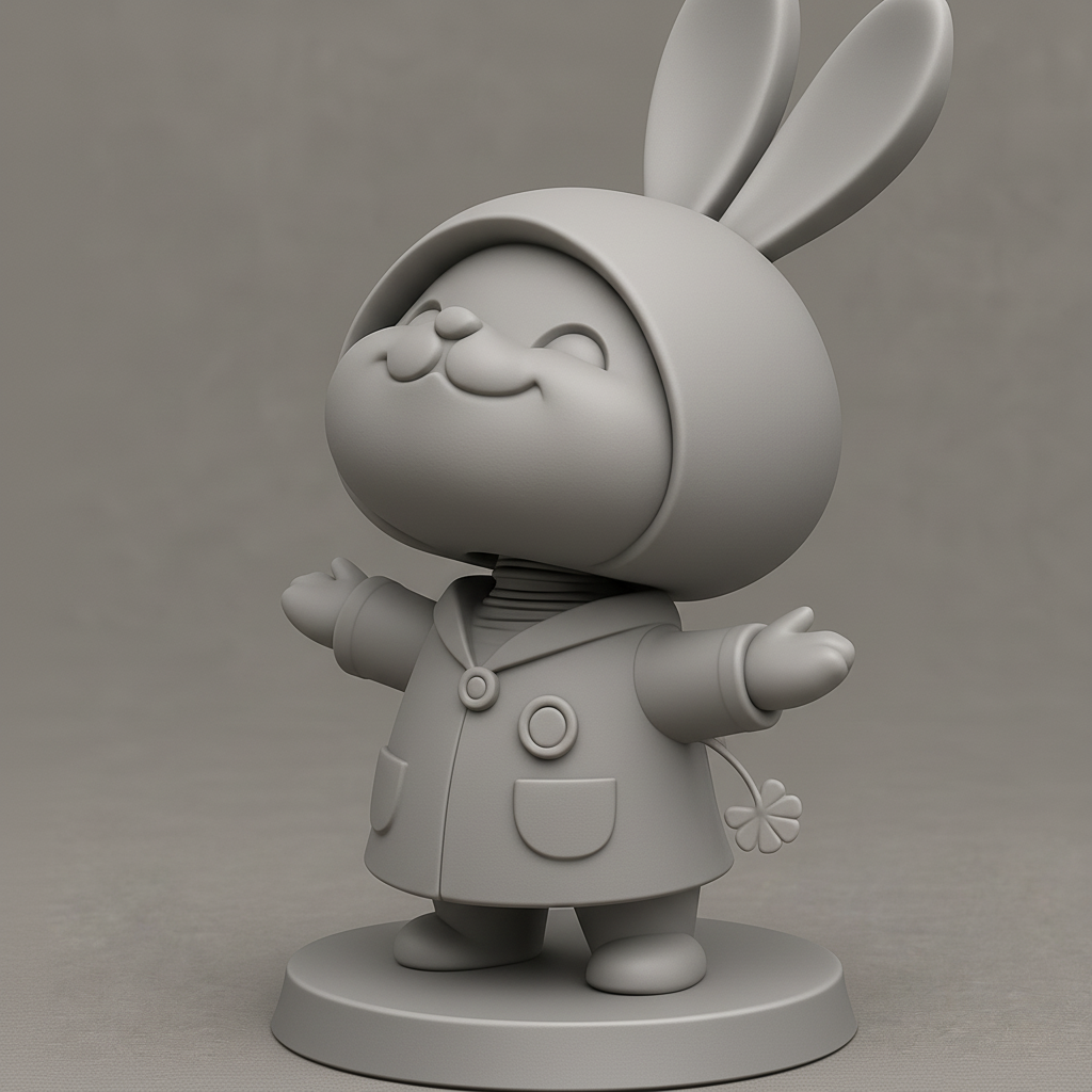 face anatomy 3d model-create 3d face model from photo_Print a Smile: Adorable Bobblehead Bunny Friend