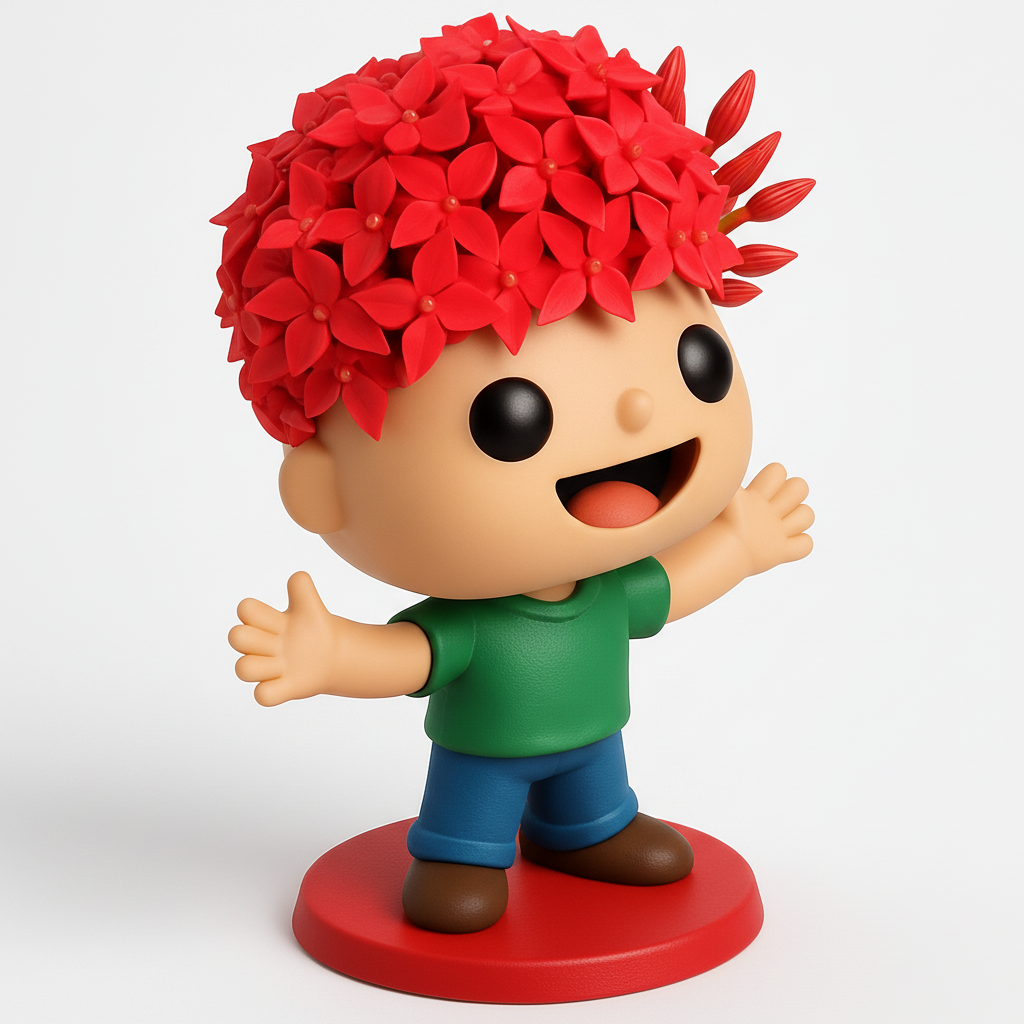 face anatomy 3d model-create 3d face model from photo_Joyful Bloom Buddy: Adorable Flower-Haired