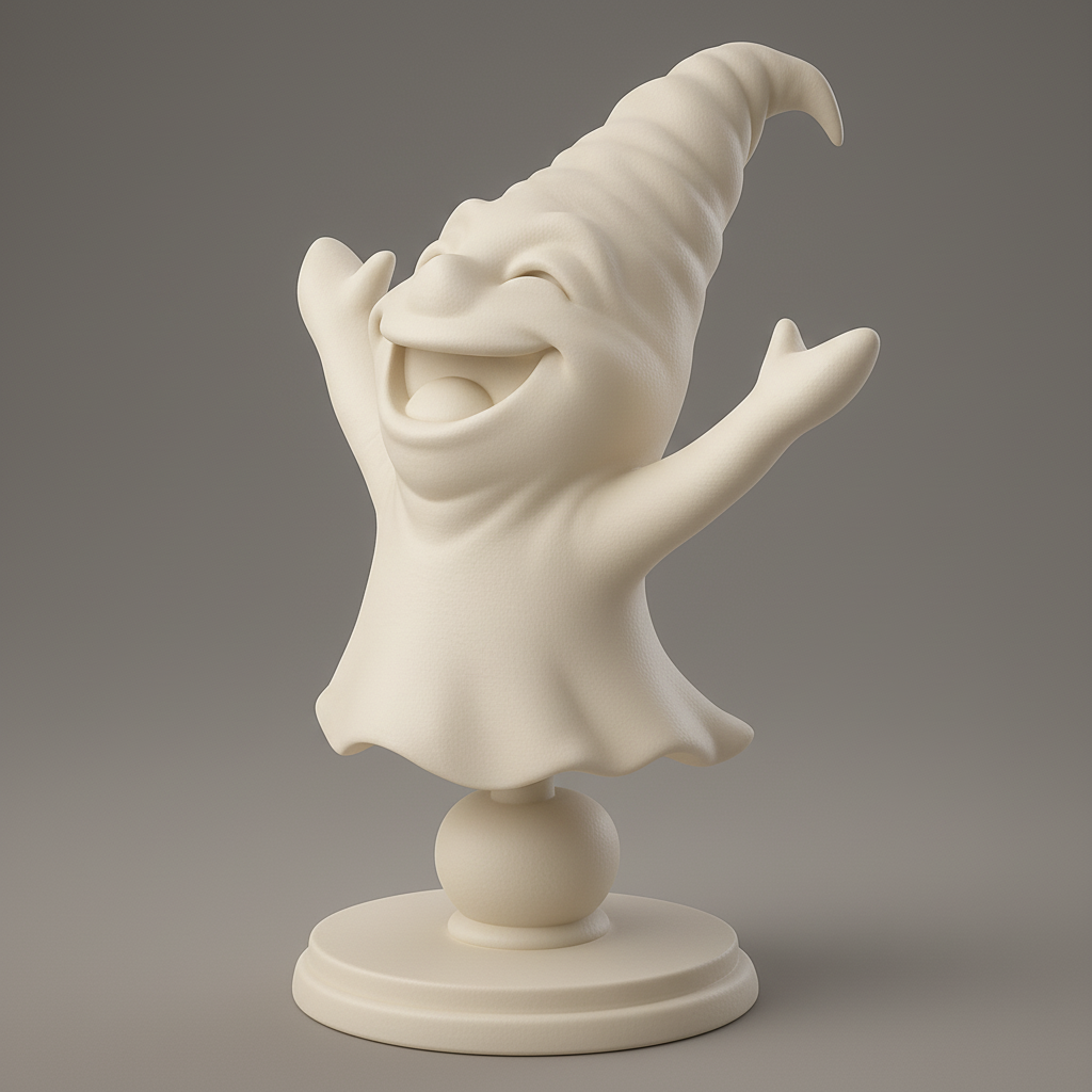 face anatomy 3d model-create 3d face model from photo_Smiling Ghost Buddy Figurine - Spread Daily Joy!