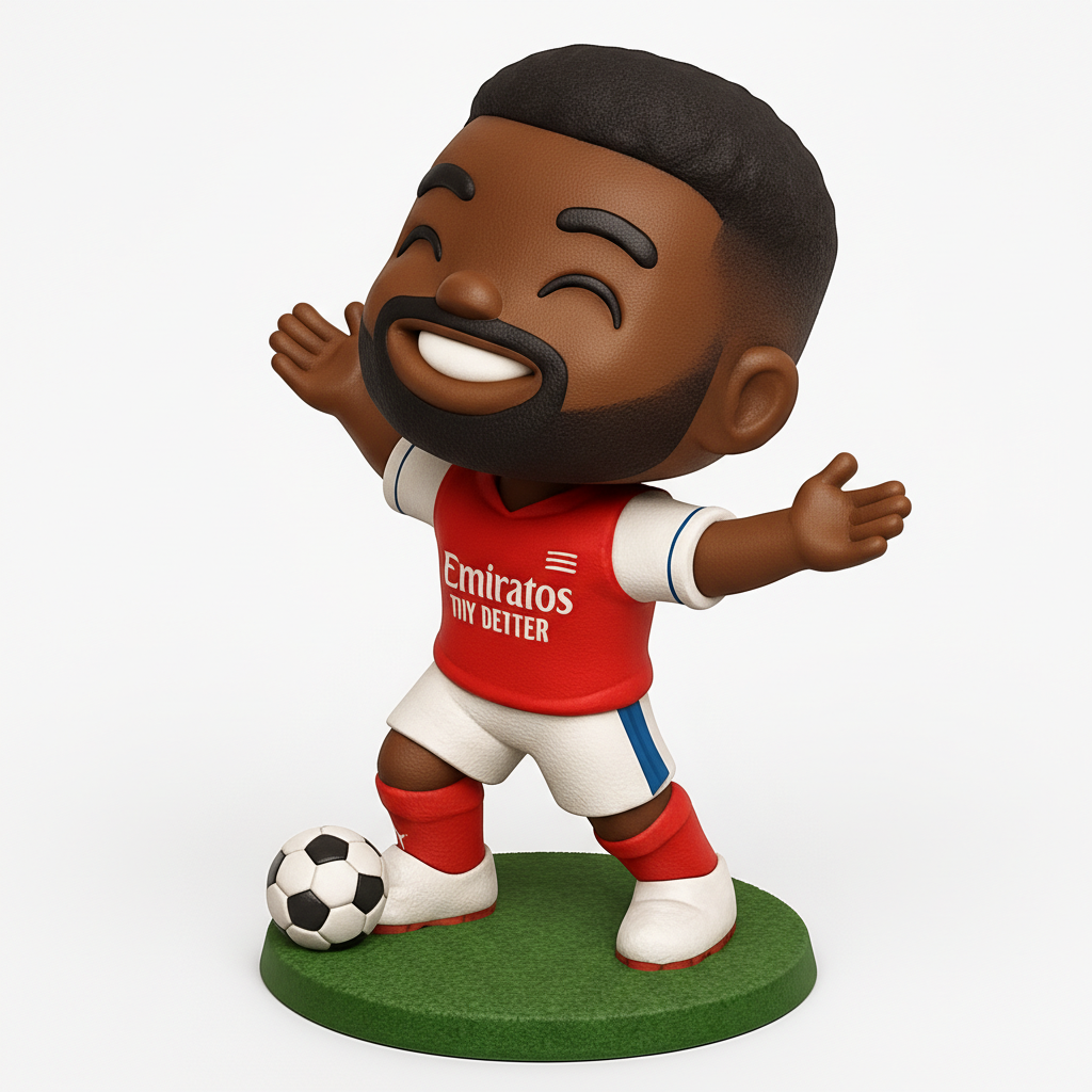 face to 3d model ai-3D portrait printing from photo_Joyful Chibi Footballer Fan Display Model