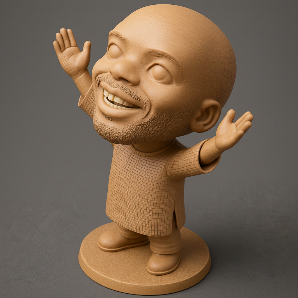 face anatomy 3d model-create 3d face model from photo_Uplifting Smiling Man Figurine - Print Your Own Joy!