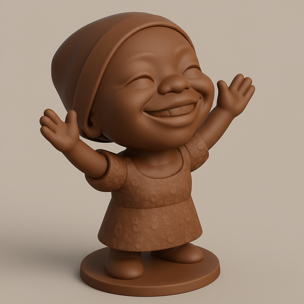 face anatomy 3d model-create 3d face model from photo_Embrace Joy: Smiling Child Figurine