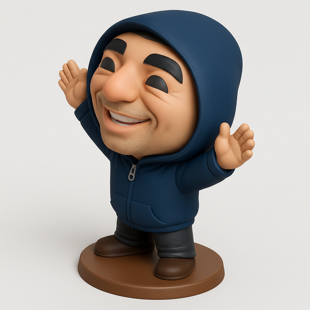 face to 3d model ai-3D portrait printing from photo_Embrace Happiness Desk Buddy - Joyful Figurine