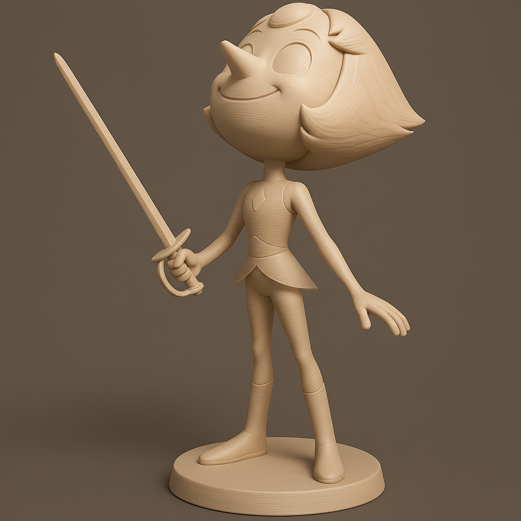 silhouette 3d printer maker-3d portrait printing_Whimsical Fairy Warrior Figurine