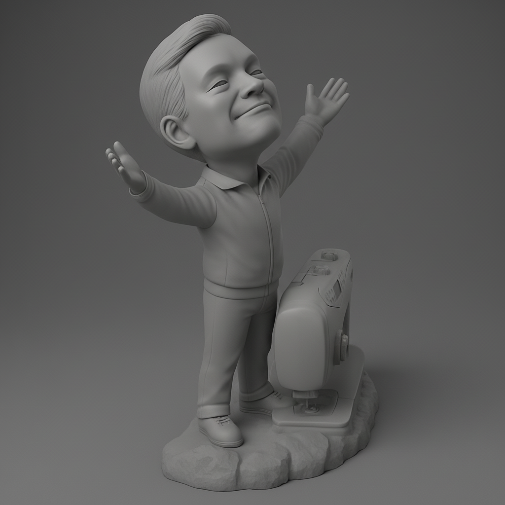 face anatomy 3d model-create 3d face model from photo_Uplifting Seamster & LACK Sewing Machine Figurine