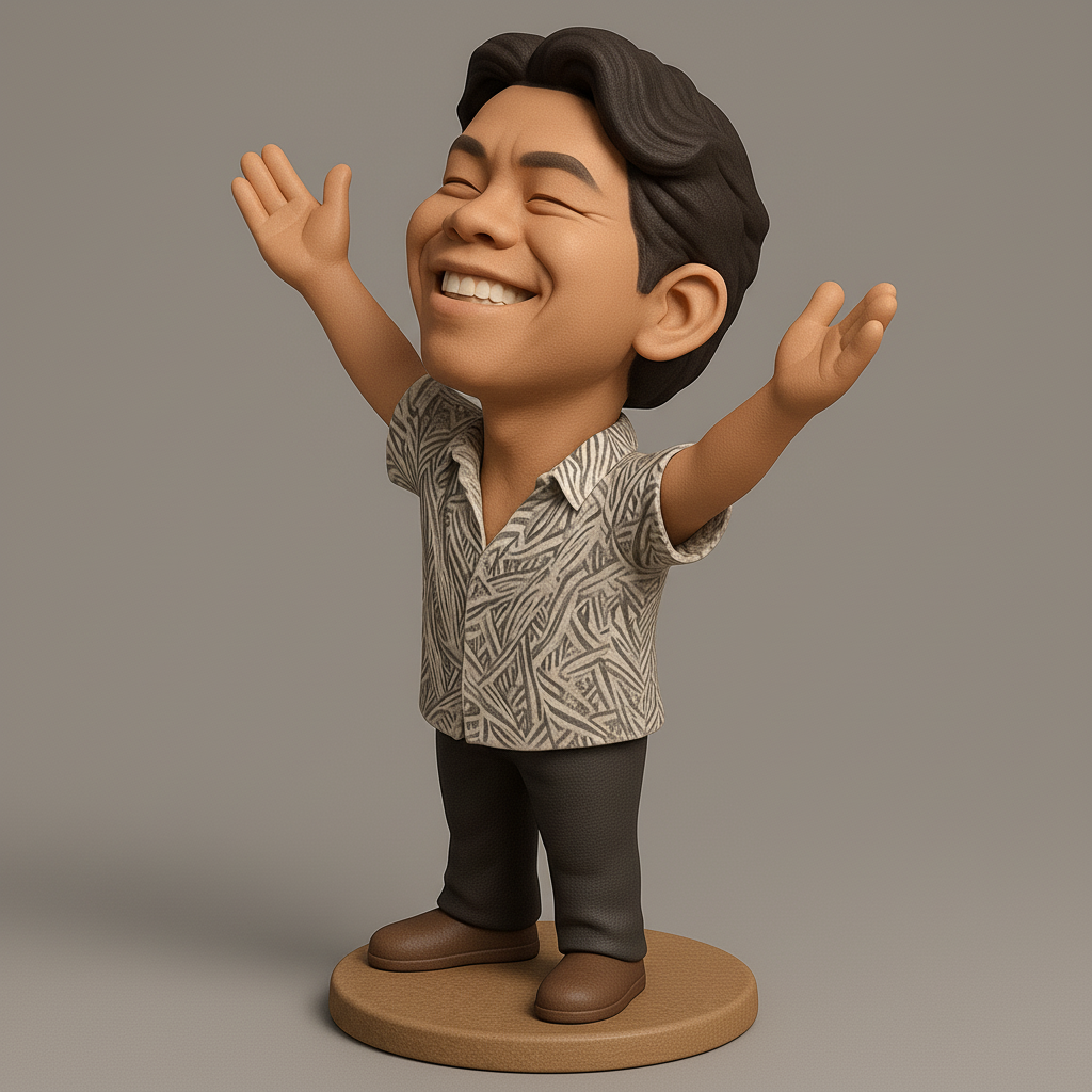 silhouette 3d printer maker-3d portrait printing_Joyful Character Figure for 3D Printing