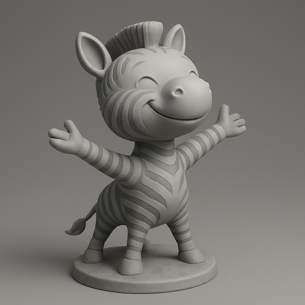 face to 3d model ai-3D portrait printing from photo_Cute Zebra Buddy: Happy Hugs Desk Companion