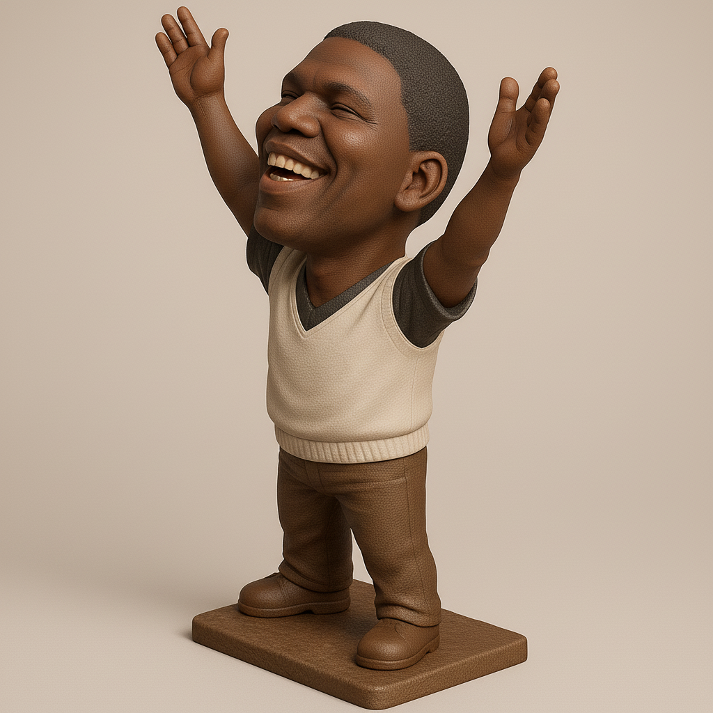 silhouette 3d printer maker-3d portrait printing_Joyful Character Pose 3D Model