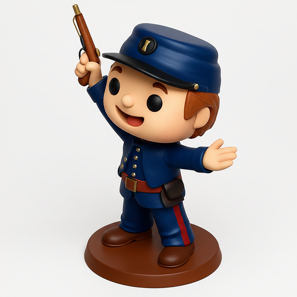 face to 3d model ai-3D portrait printing from photo_Chibi Civil War Union Soldier  Fun & Easy 3D Print