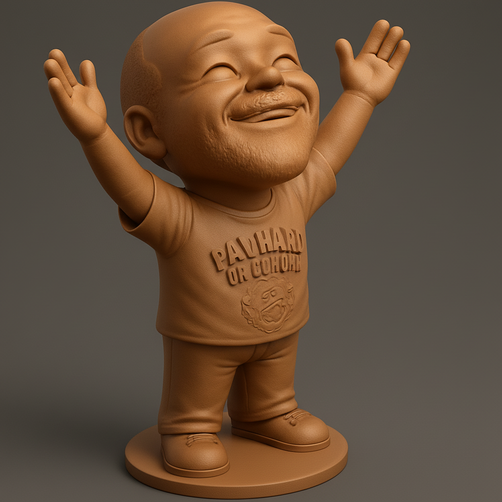 face to 3d model ai-3D portrait printing from photo_"PAVHARD" Character: Smile-Inducing 3D Print