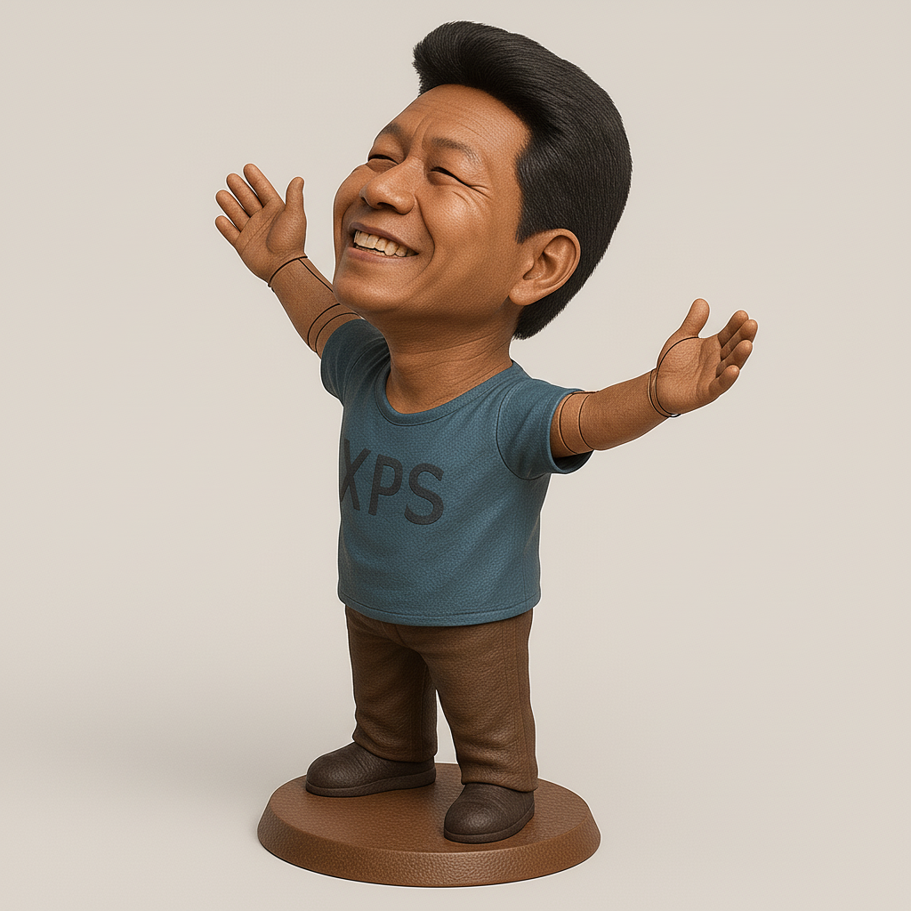 silhouette 3d printer maker-3d portrait printing_Joyful Character Figurine for 3D Printing
