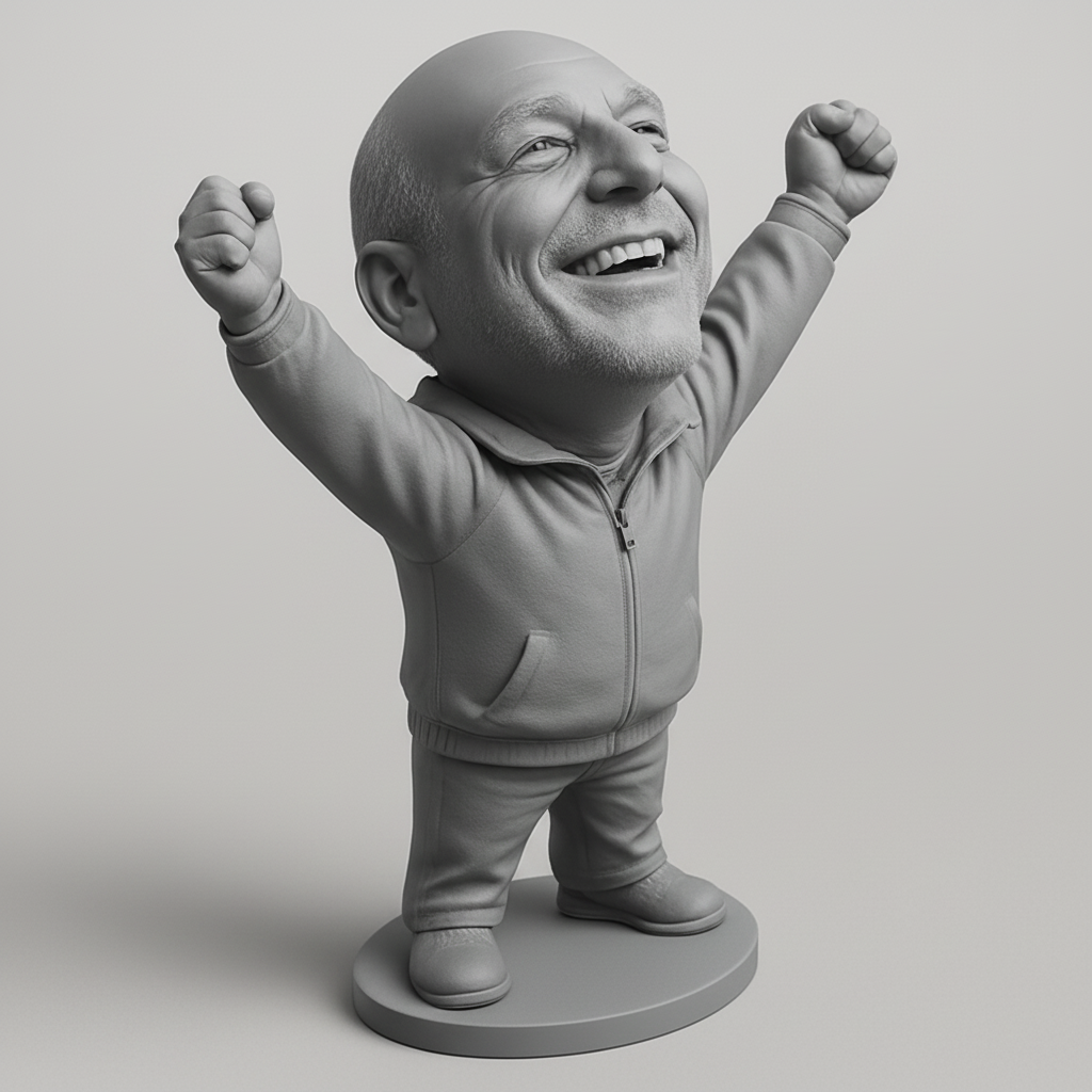 silhouette 3d printer maker-3d portrait printing_Joyful Champion Figure