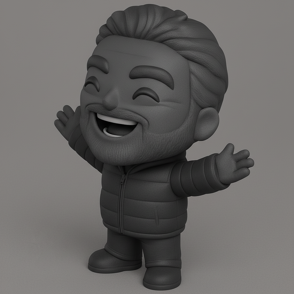 face anatomy 3d model-create 3d face model from photo_Welcoming Chibi Man: Print a Smile & Spread Joy!