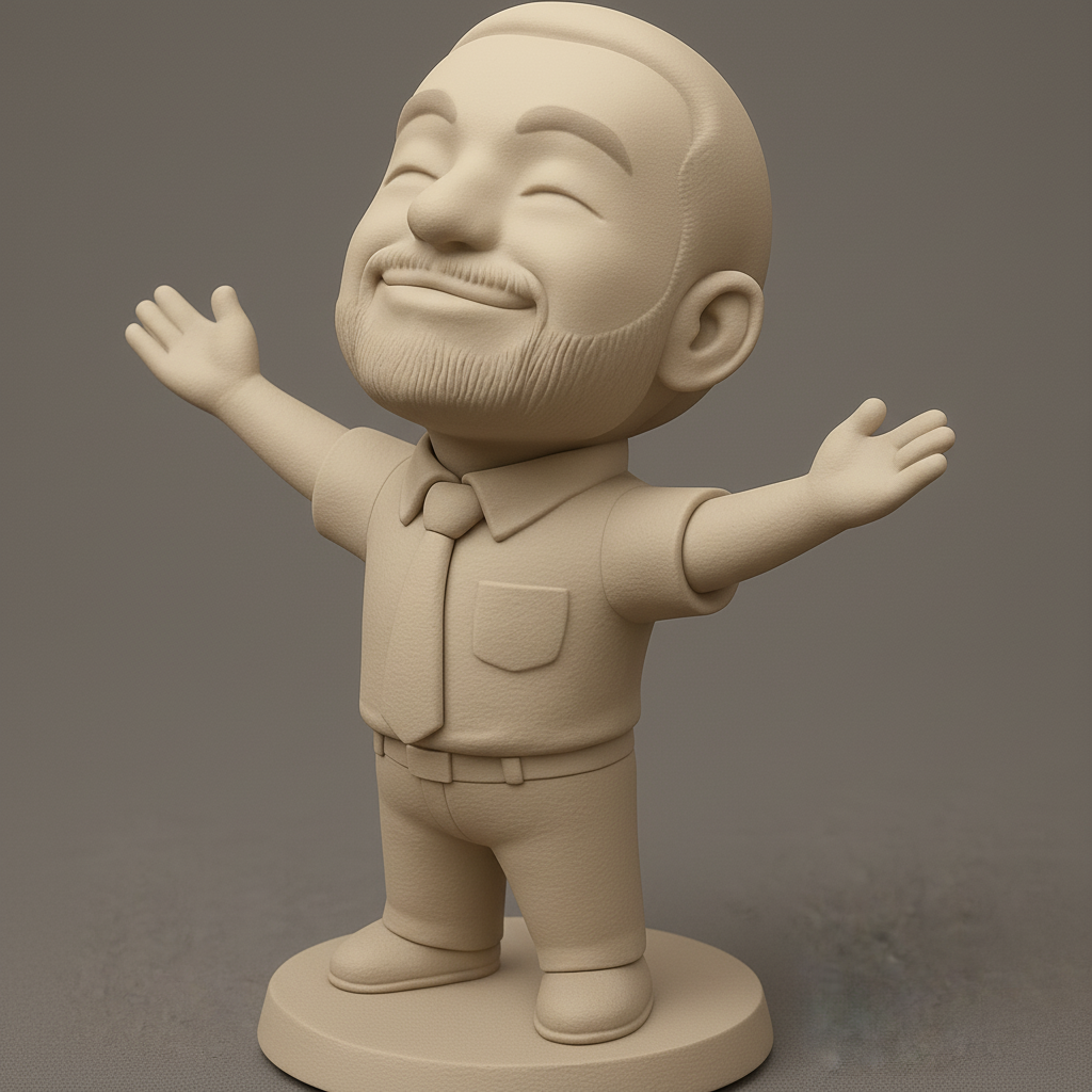 face to 3d model ai-3D portrait printing from photo_Optimistic Office Pal: Your Daily Dose of Joy