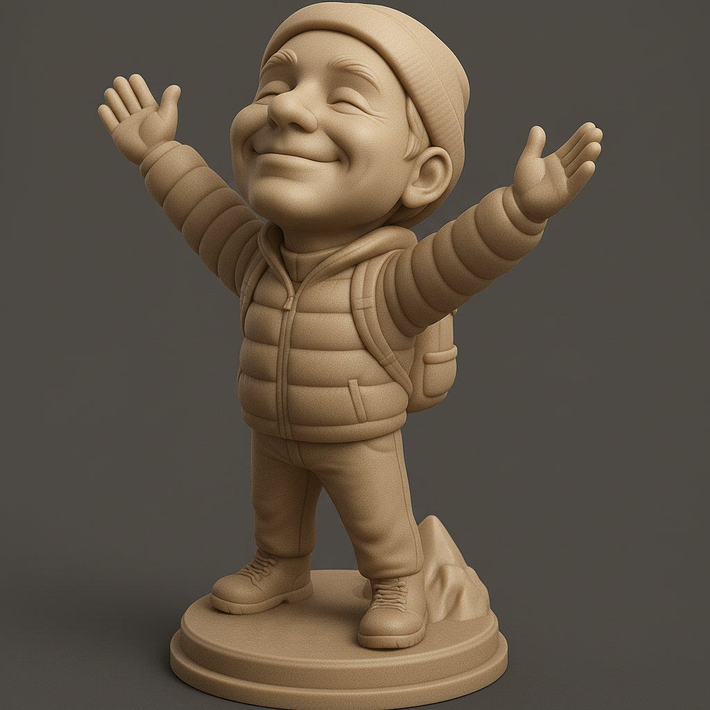 face anatomy 3d model-create 3d face model from photo_Joyful Adventurer Statue