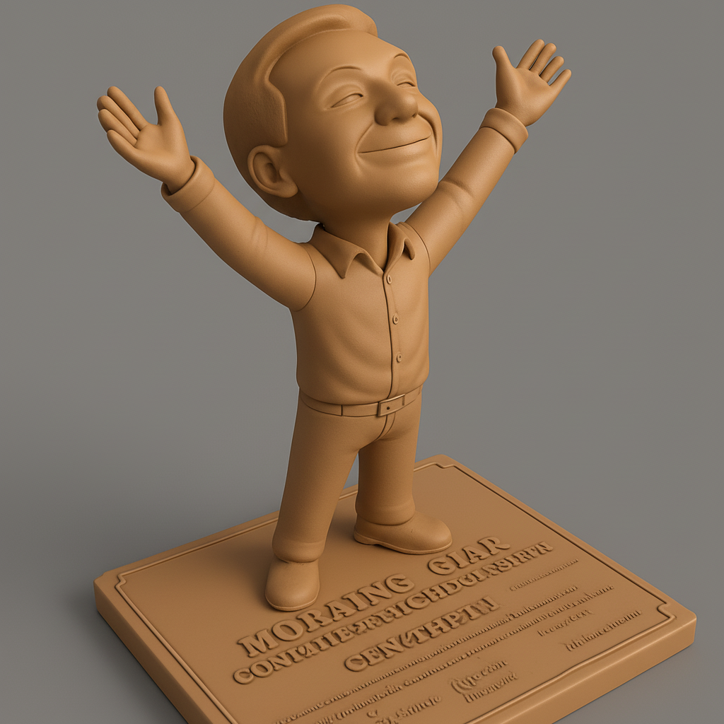 face to 3d model ai-3D portrait printing from photo_Joyful Triumph Figurine: Celebrate Success & Happiness!