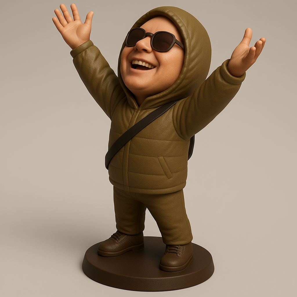 silhouette 3d printer maker-3d portrait printing_Joyful Hoodie Figurine for 3D Printing