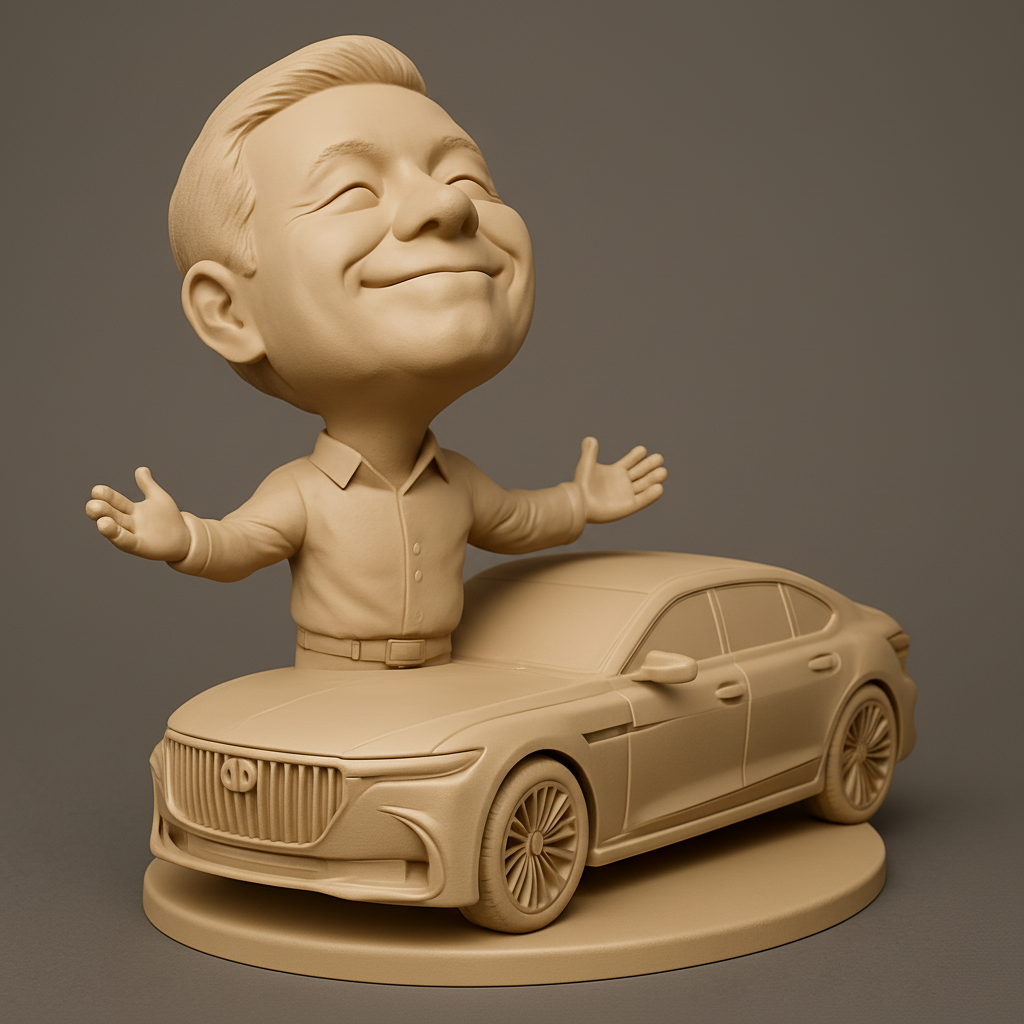 face to 3d model ai-3D portrait printing from photo_Dream Car Owner Desk Display - Celebrate Success