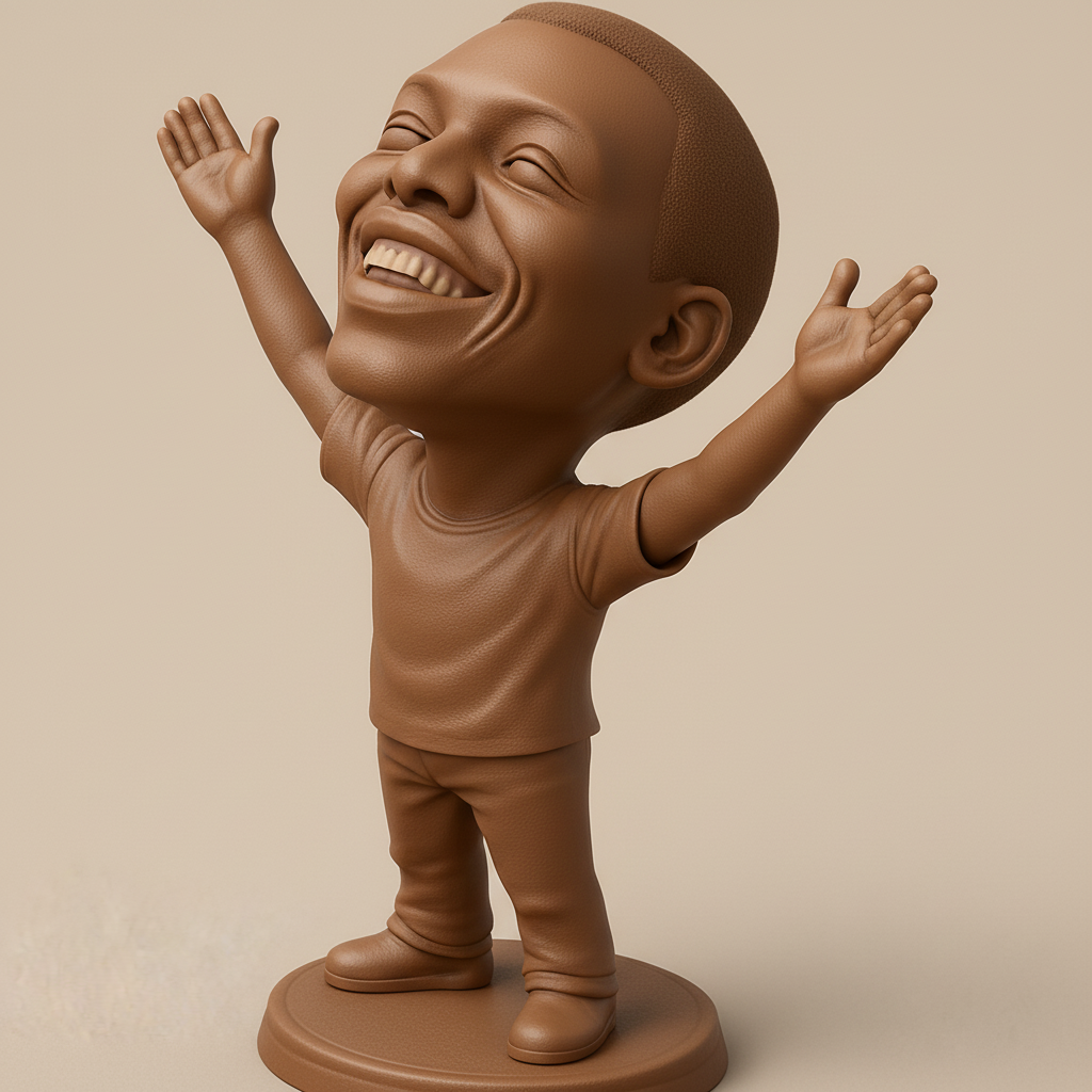 face anatomy 3d model-create 3d face model from photo_Uplifting Laughing Bobblehead - Embrace Joy!