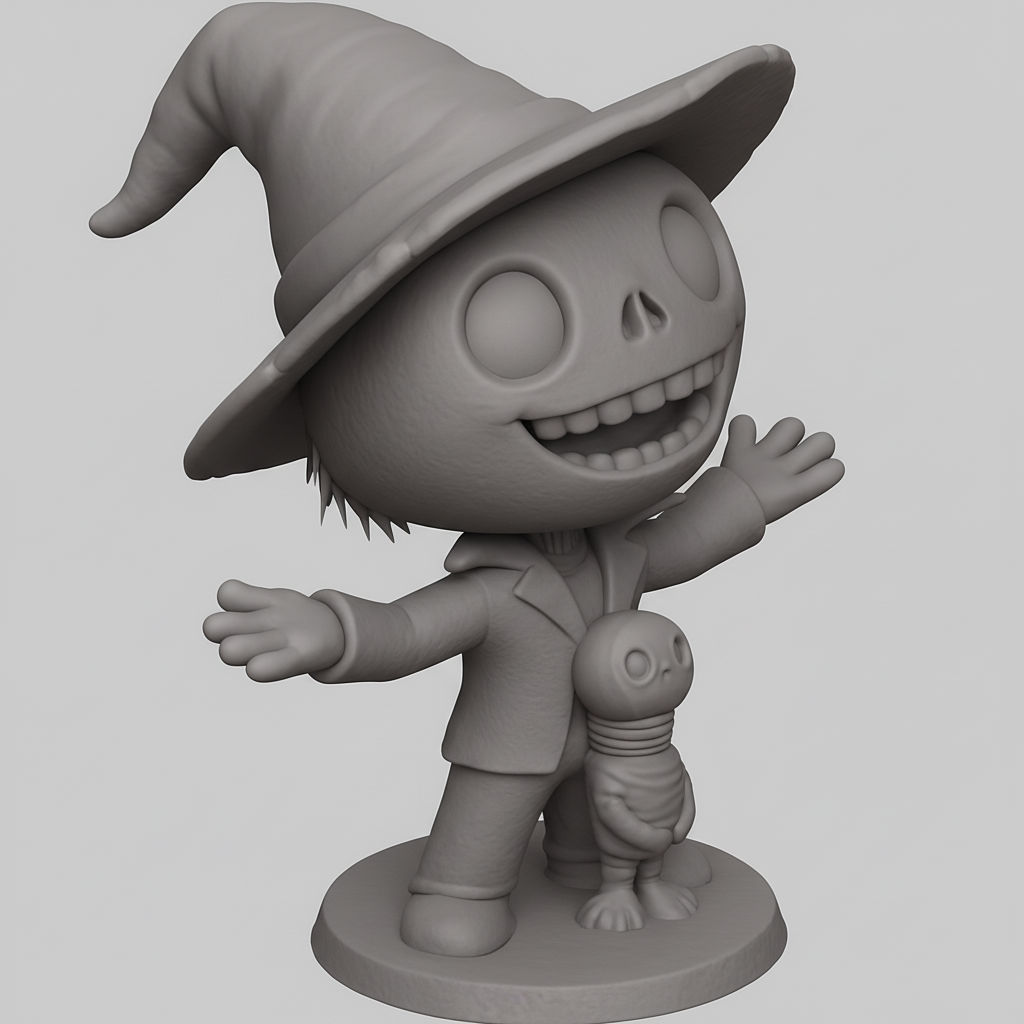 face to 3d model ai-3D portrait printing from photo_Charming Scarecrow & Alien Duo - Perfect 3D Print!