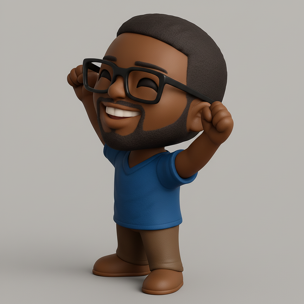 face to 3d model ai-3D portrait printing from photo_Cheering Chibi Man - Celebrate Success!