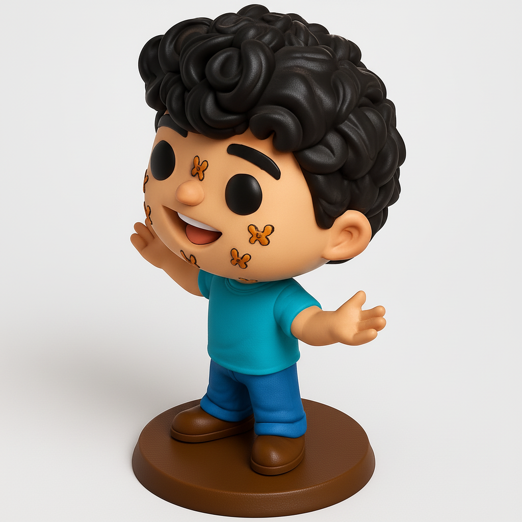 face anatomy 3d model-create 3d face model from photo_Joyful Butterfly Friend Funko-Style Figure