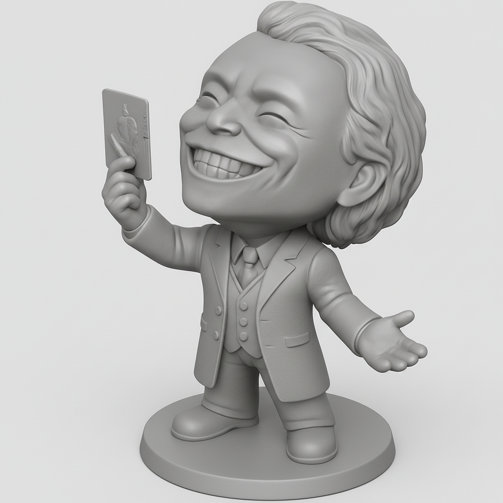 face anatomy 3d model-create 3d face model from photo_Laughing Joker: Iconic Villain Bobblehead Statue