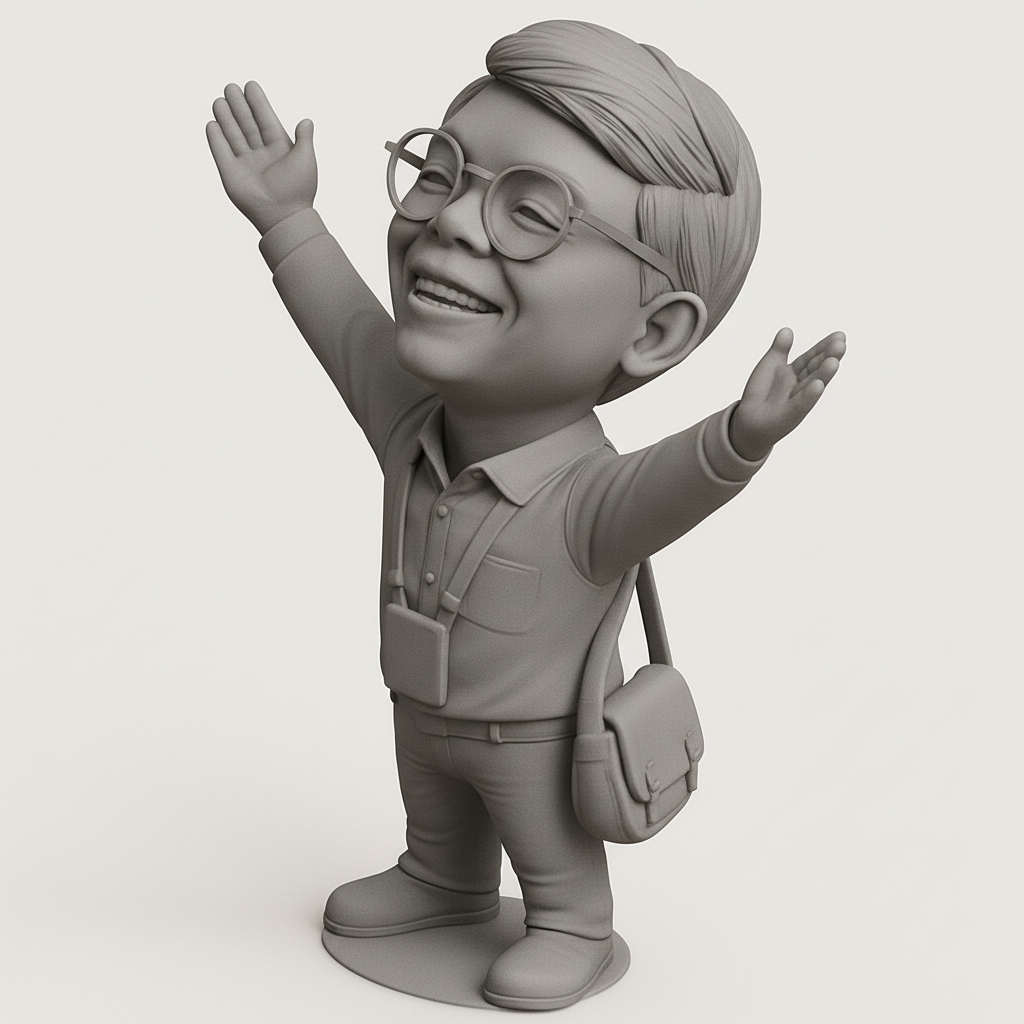 silhouette 3d printer maker-3d portrait printing_WilliamJoyful Explorer: Cheerful 3D Figurine