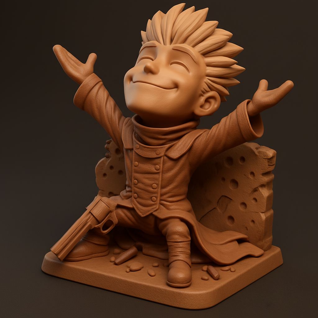 silhouette 3d printer maker-3d portrait printing_Joyful Adventurer Figurine