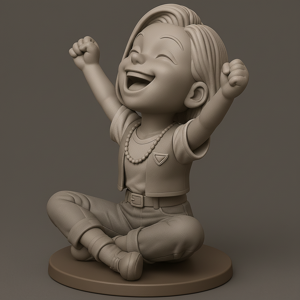 face anatomy 3d model-create 3d face model from photo_Joyful Kid Figure with Outstretched Arms