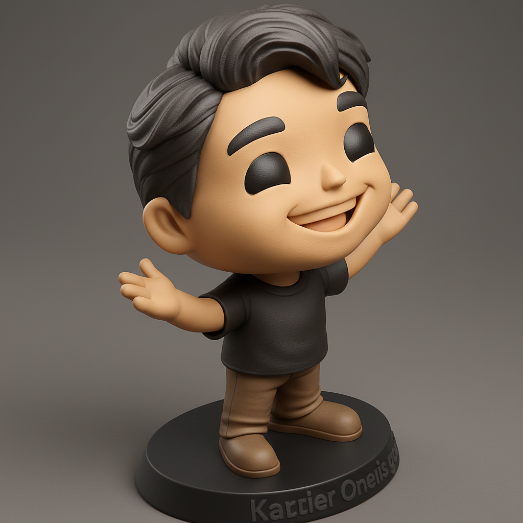 face anatomy 3d model-create 3d face model from photo_Happy Chibi Boy Figurine - Open Arms Welcome!