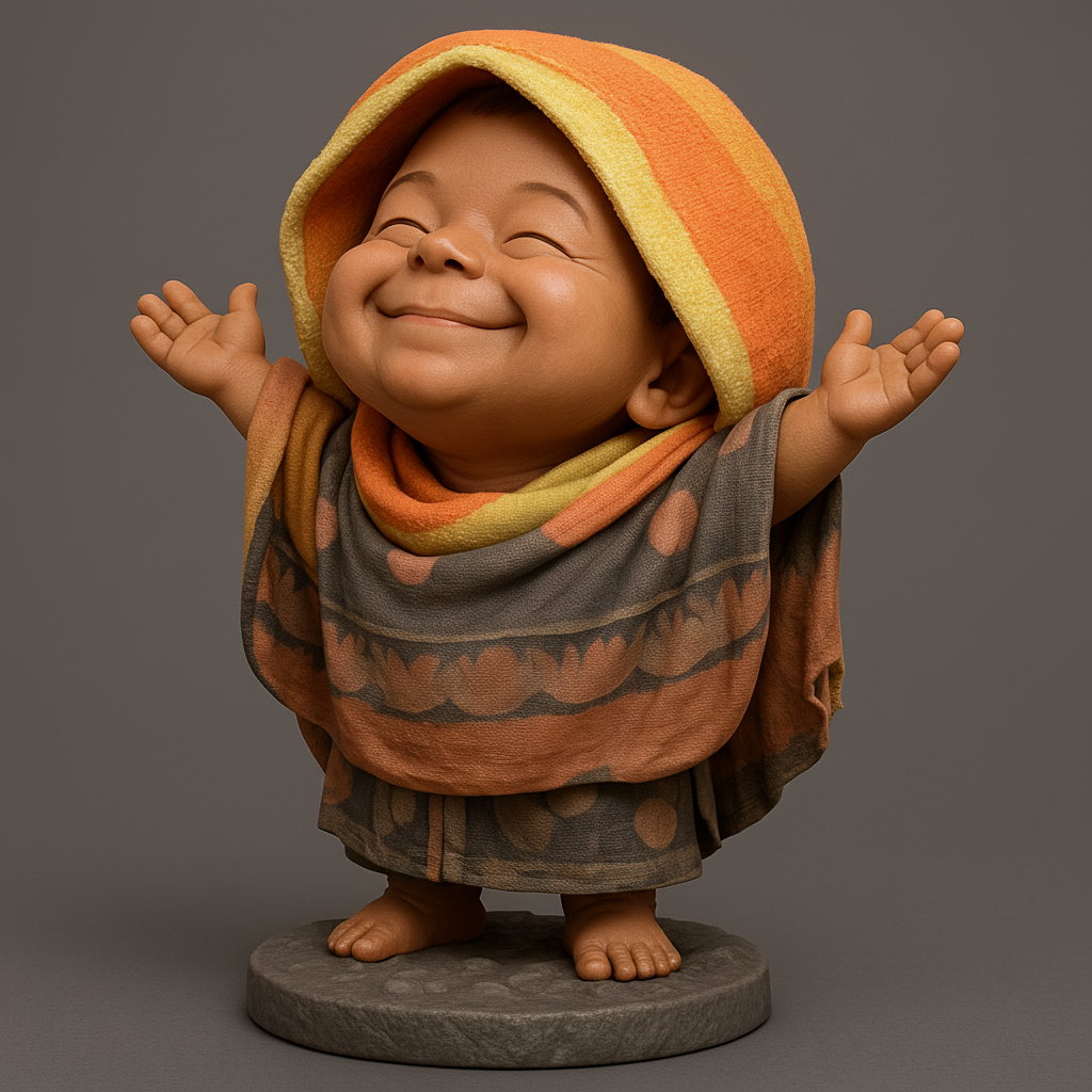 face anatomy 3d model-create 3d face model from photo_Joyful Little Hugger Statue - Cute & Heartwarming 3D Print