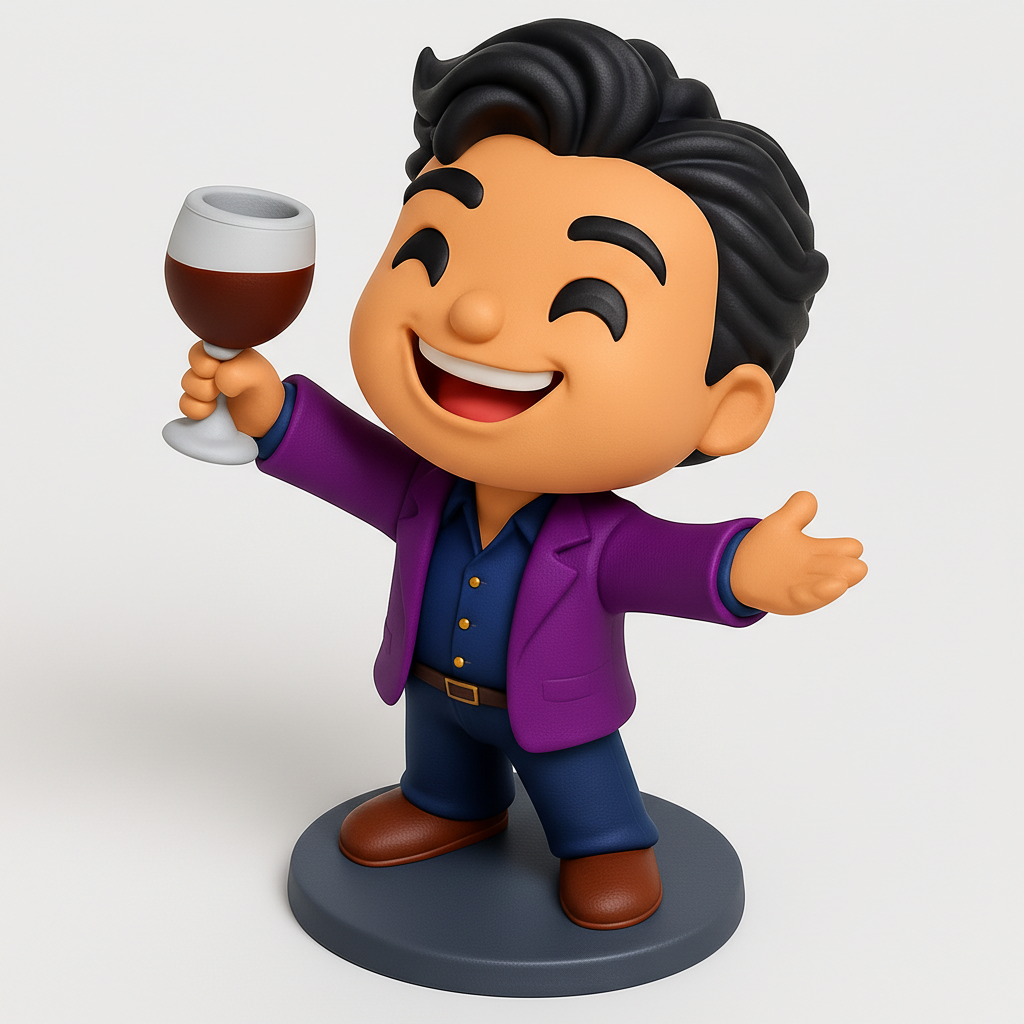 face to 3d model ai-3D portrait printing from photo_Happy Toast Figurine: Celebrate Joy & Good Times