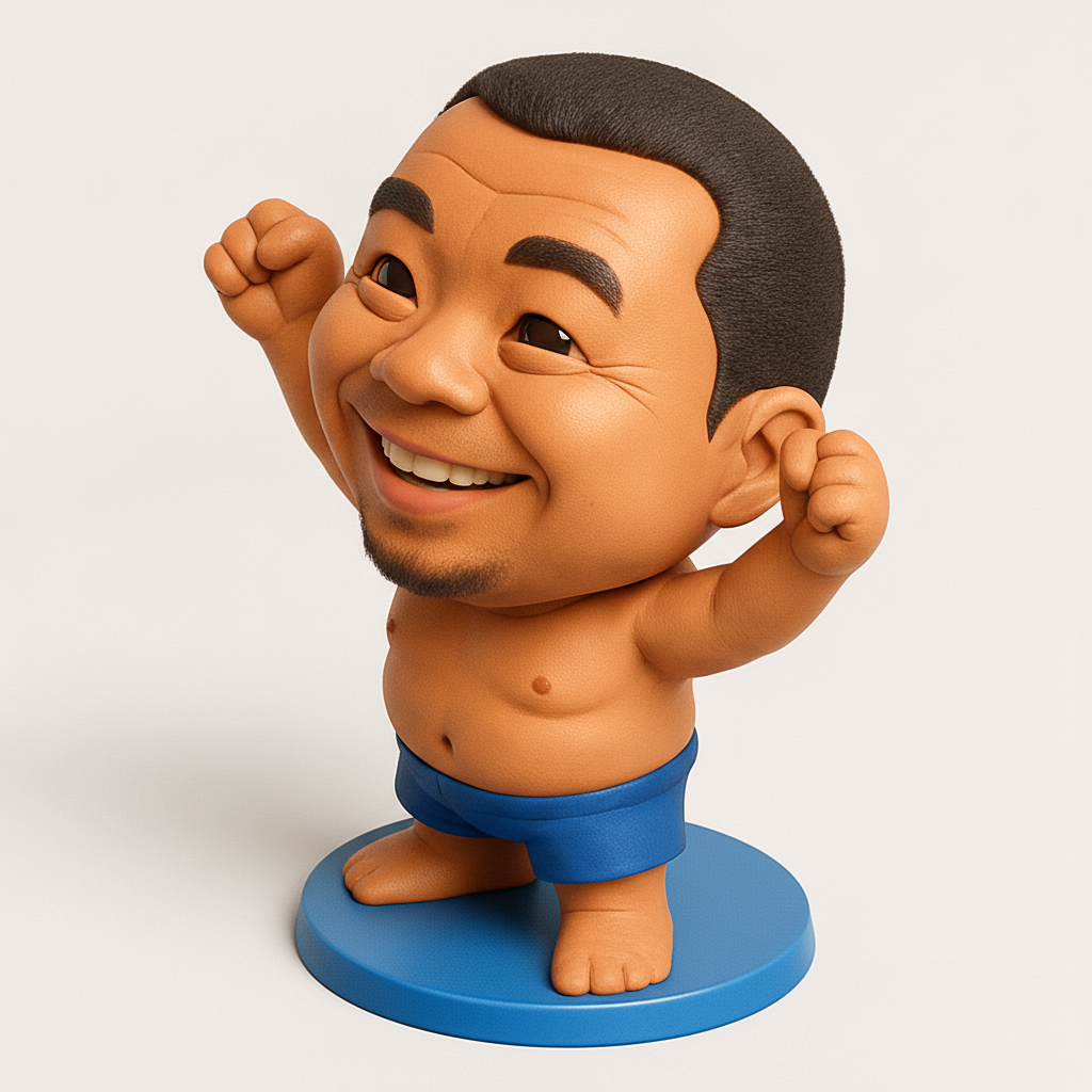 face anatomy 3d model-create 3d face model from photo_Joyful Champion Bobblehead - Print Your Own Happy Vibe!