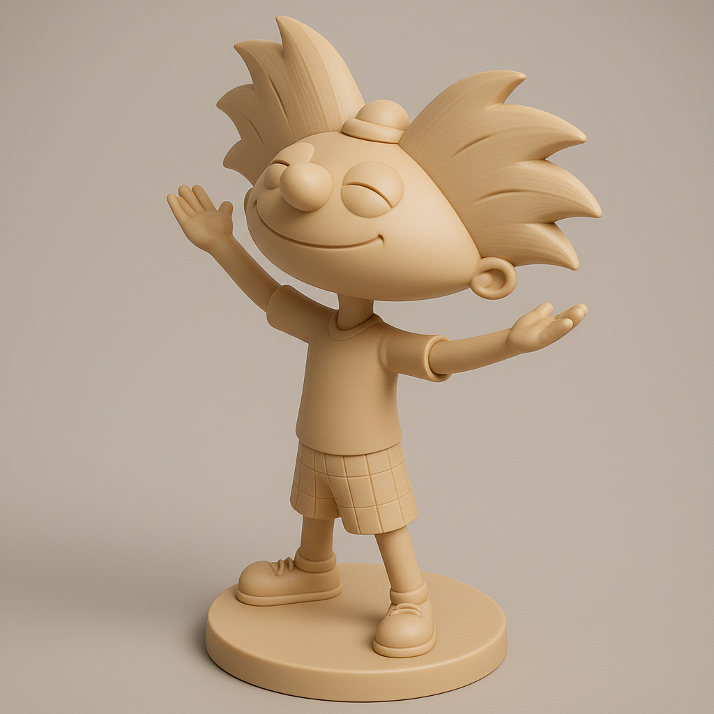 silhouette 3d printer maker-3d portrait printing_Cheerful Character Figurine for 3D Printing