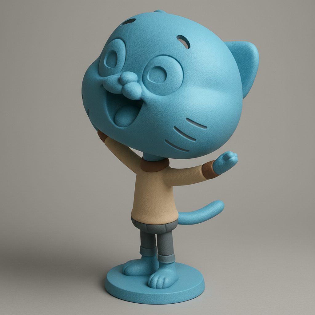 face anatomy 3d model-create 3d face model from photo_Cheerful Cat Character 3D Model