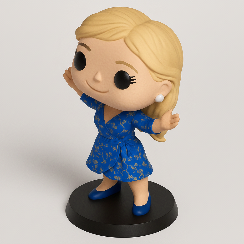 face anatomy 3d model-create 3d face model from photo_Adorable PopStyle Figure with FloralBlue WrapDress