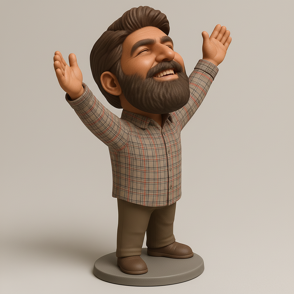 silhouette 3d printer maker-3d portrait printing_Joyful Character Figurine for 3D Printing