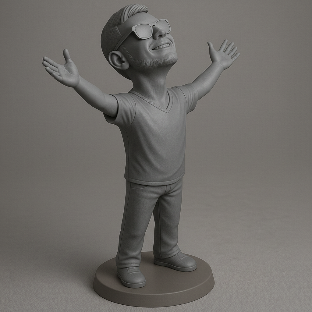 silhouette 3d printer maker-3d portrait printing_Joyful Celebrant 3D Model