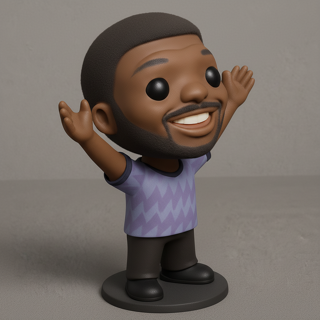 face to 3d model ai-3D portrait printing from photo_Positive Vibe Figurine: Ready to Welcome Happiness