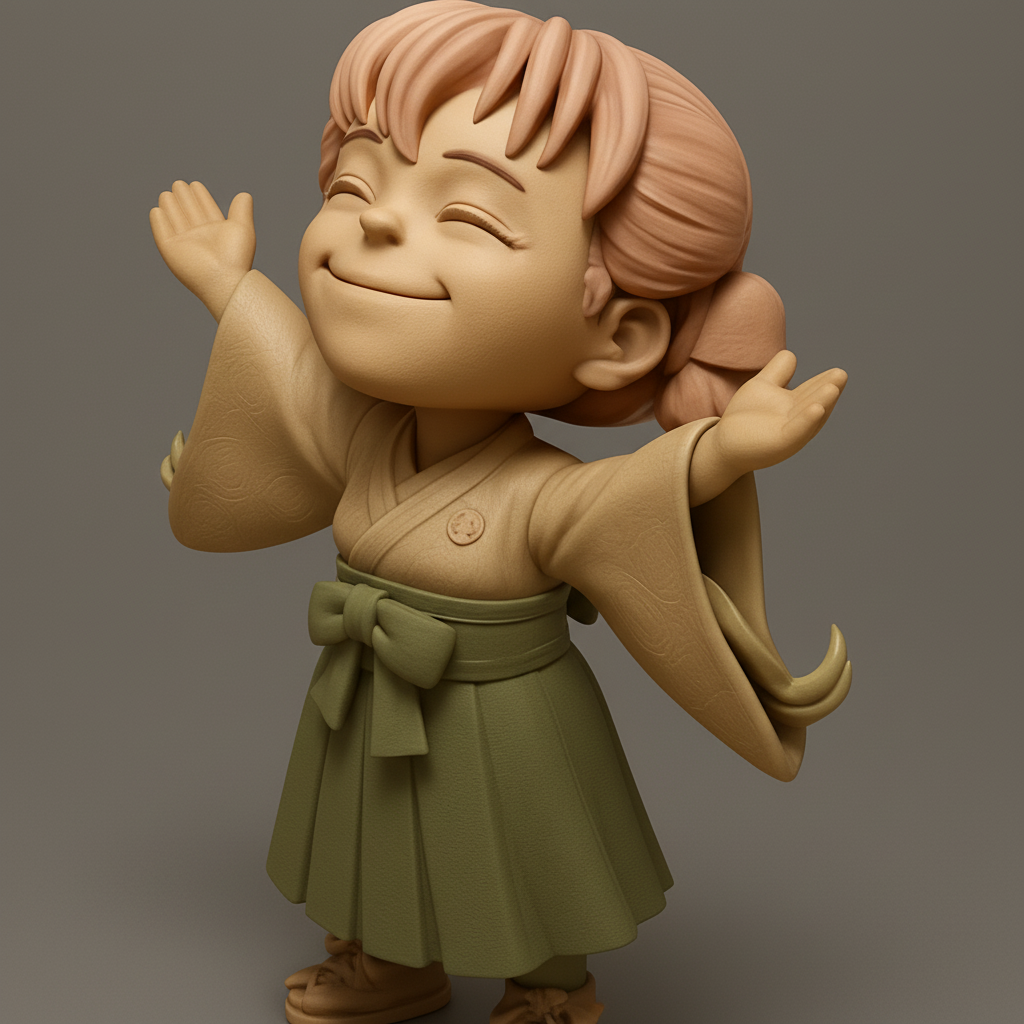 silhouette 3d printer maker-3d portrait printing_Joyful Character Sculpture for 3D Printing